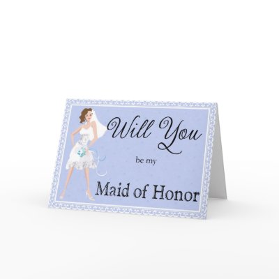 Be My Maid of Honor Wedding Invitation Card