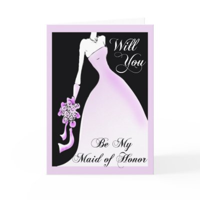 Be My Maid of Honor Wedding Invitation Greeting Cards