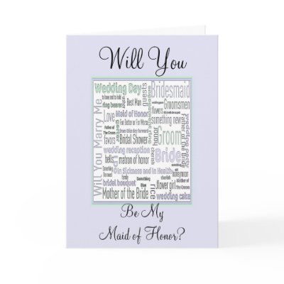 Be My Maid of Honor Wedding Invitation Greeting Card