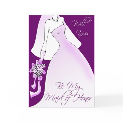 Be My Maid of Honor Wedding Invitation Cards