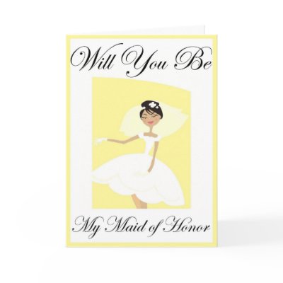 Be My Maid of Honor Wedding Invitation Cards