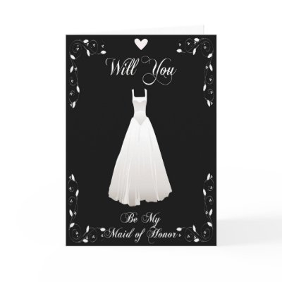 Be My Maid of Honor Wedding Invitation Card