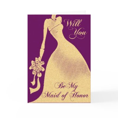 Be My Maid of Honor Wedding Invitation Greeting Card