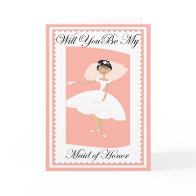 Be My Maid of Honor Wedding Invitation Card