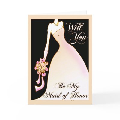 Be My Maid of Honor Wedding Invitation Note Card