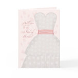 Be My Maid of Honour Lace Gown Coral Greeting Cards