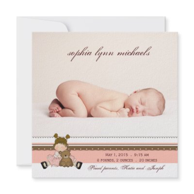 Be My Teddy Bear Photo Birth Announcement by PixiePrints