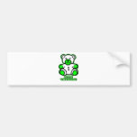 Be My Valentine Bear White Green The MUSEUM Zazzle Bumper Sticker