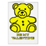 Be My Valentine Bear Yellow The MUSEUM Zazzle Gift Card