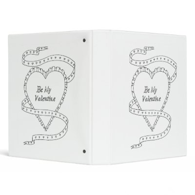 Be My Valentine 3 Ring Binders by online_coloring