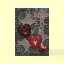 Be my valentine card, hearts cards