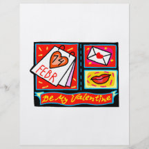be my valentine collage letter heart flyers