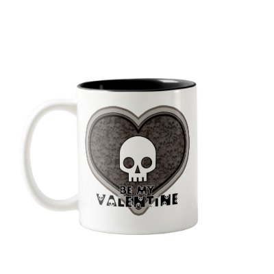 Be My Valentine Cute Punk Skull Mug by PheteFirst