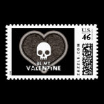Be My Valentine Cute Punk Skull Postage Stamp