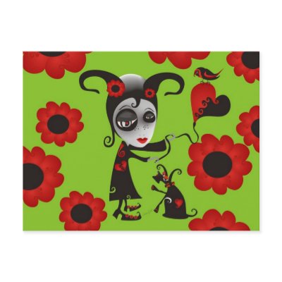Be My Valentine Emo Style Postcards by PeppersPolishMafia