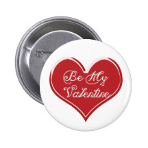 Be My Valentine Heart Pinback Button