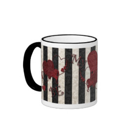 Be My Valentine Mug - Black and white stripes with pretty red hearts. Fill it with her/his favorite candies and top it off with a pretty bow. A perfect Valentines gift for your special someone! Be My Valentine Mug - Black and white stripes with pretty red hearts. Fill it with her/his favorite candies and top it off with a pretty bow.