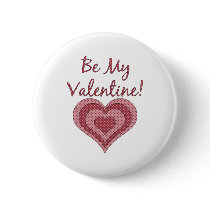 Be My Valentine Polka Dot Country Heart buttons