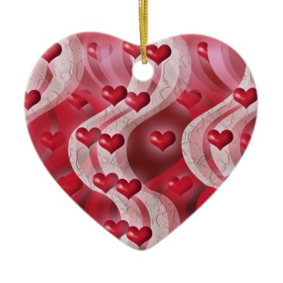 Be my valentine red heart decoration christmas tree ornaments by mensgifts