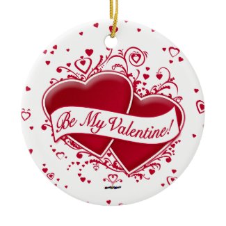 Be My Valentine! Red Hearts Christmas Tree Ornaments