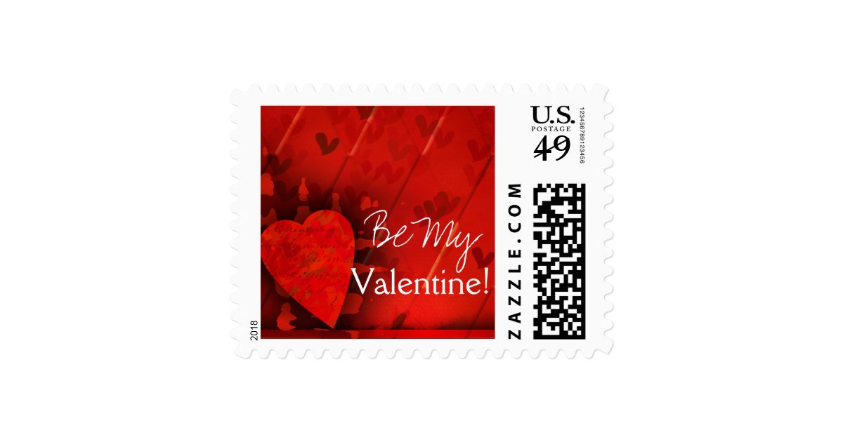 Be My Valentine USPS Heart stamp Zazzle