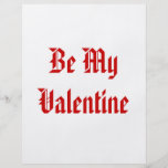 Be My Valentine. Valentines Day. Red and White. Flyer