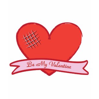 Be my valentine with red heart shirt