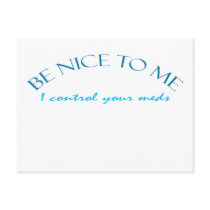 Be Nice I Control Meds postcards