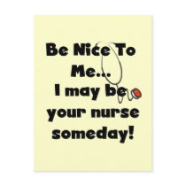 Be Nice Nurse Tshirts and Gifts Post Cards