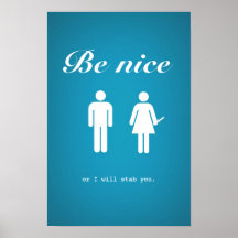 Be nice poster (subtle version)