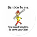 Be Nice to Firefighters stickers by stick_figures Be Nice to Firefighters stickers