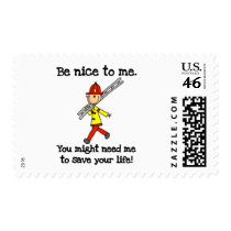 Be Nice to Firefighters Tshirts and Gifts postage by stick_figures Be Nice to Firefighters Tshirts and Gifts postage