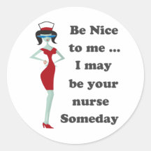 Be nice to me round stickers