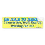 Be Nice To Nerds Bumper Sticker