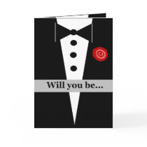 Be Our Principal Sponsor Card with Tux and Rose