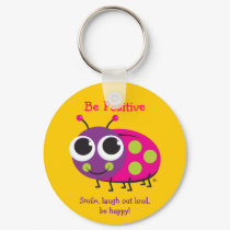 "Be Positive" Ladybug Keychain