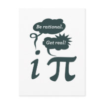 be rational! get real! post card
