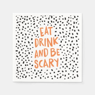 Be Scary Spotted | Halloween Napkins Standard Cocktail Napkin