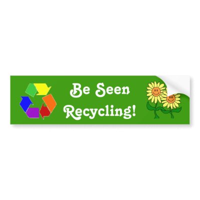 Be Seen Recycling! Bumper Stickers by trish1968