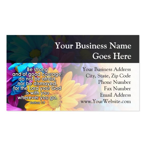 Be Strong Bible Scripture Business Card Templates (front side)
