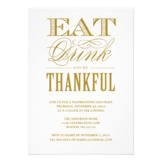 BE THANKFUL | THANKSGIVING DINNER INVITATION