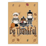 be thankful thanksgiving pilgrims greeting cards