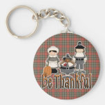 be thankful thanksgiving pilgrims keychain