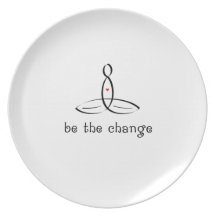 Be The Change - Black Fancy style Dinner Plate