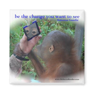 Be the Change : Face in the Mirror Refrigerator Magnets by Rebecca_Reeder
