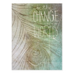 Be The Change- Ghandi quote Postcards