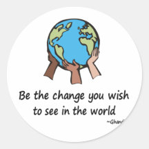 Be the Change Round Stickers