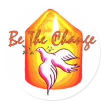 Be The Change Round Sticker