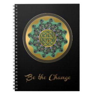 Be the Change with Gold Celtic Mandala Notebook
