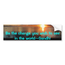 Be the change you wish to see in the world bumper stickers